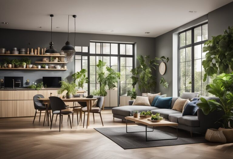 Cozy Airbnb living room with greenery